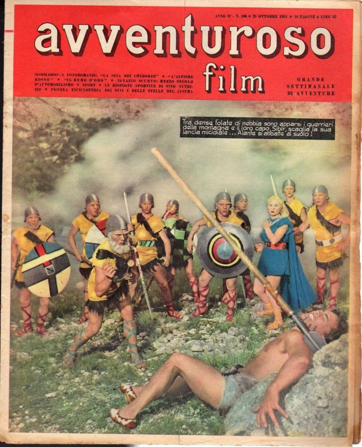 AVVENTUROSO FILM magazine side cover Issue 106 28 October 1951