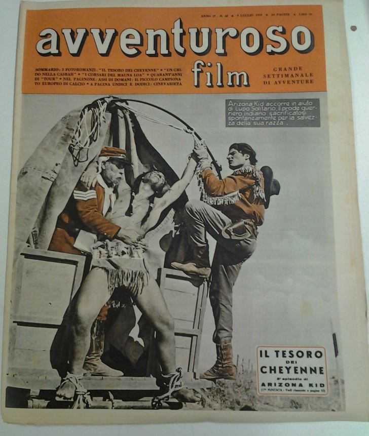 AVVENTUROSO FILM magazine side cover Issue 38 9 July 1950