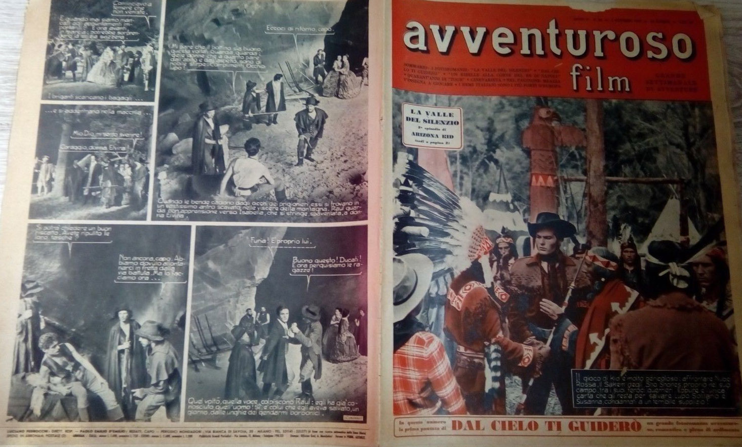 AVVENTUROSO FILM magazine side cover Issue 50 1 October 1950