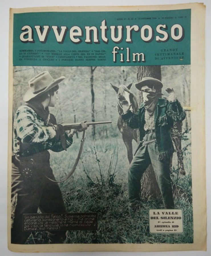 AVVENTUROSO FILM magazine side cover Issue 53 22 October 1950
