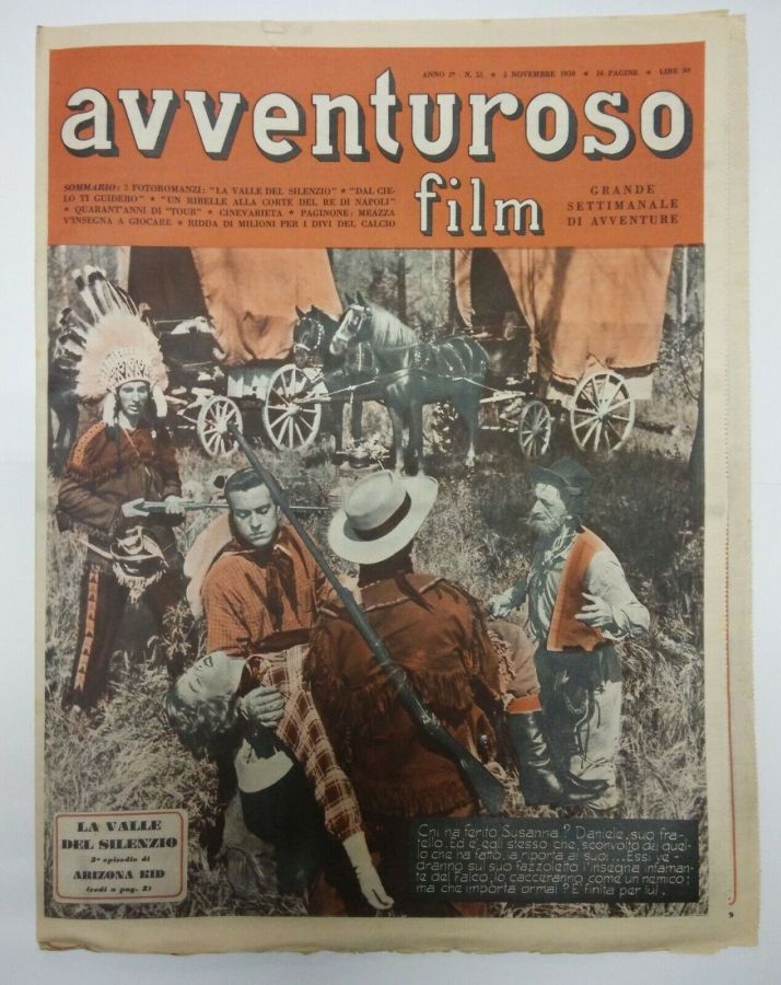 AVVENTUROSO FILM magazine side cover Issue 55 5 November 1950