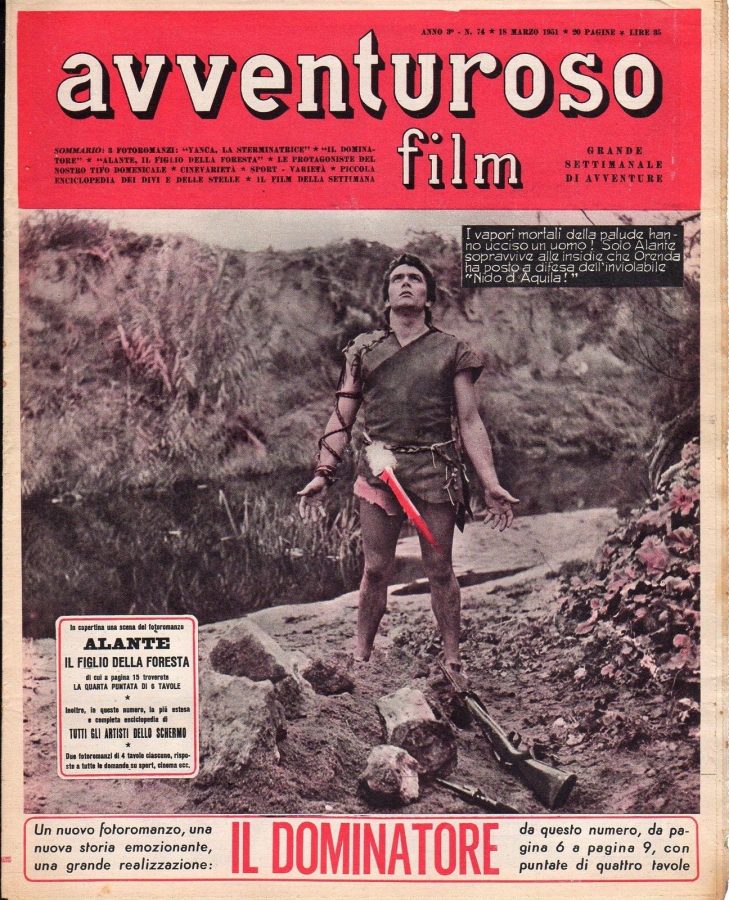 AVVENTUROSO FILM magazine side cover Issue 74 18 March 1951