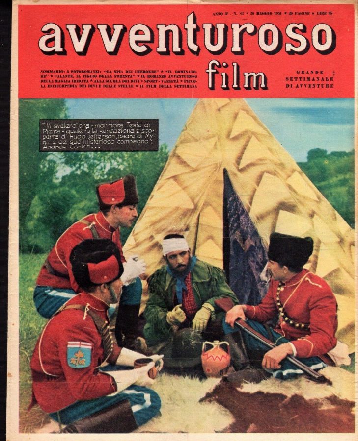 AVVENTUROSO FILM magazine side cover Issue 83 20 May 1951