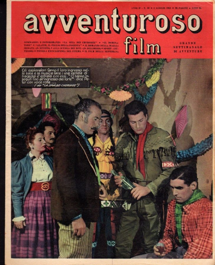 AVVENTUROSO FILM magazine side cover Issue 89 1 July 1951