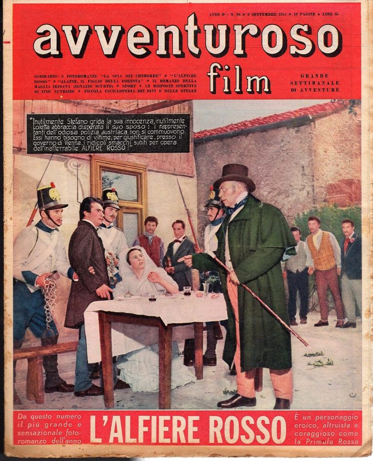 AVVENTUROSO FILM magazine side cover Issue 98 2 September 1951