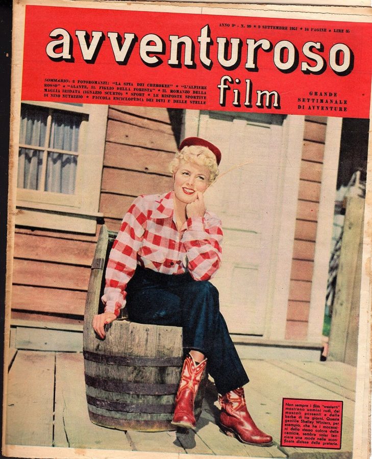AVVENTUROSO FILM magazine side cover Issue 99 9 September 1951