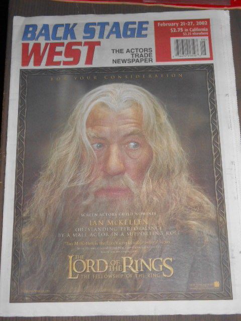 BACK STAGE WEST magazine cover 21 February 2002