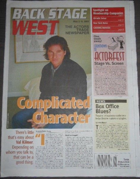 BACK STAGE WEST magazine side cover 2 May 2002