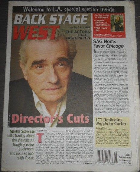 BACK STAGE WEST magazine cover 30 January 2003