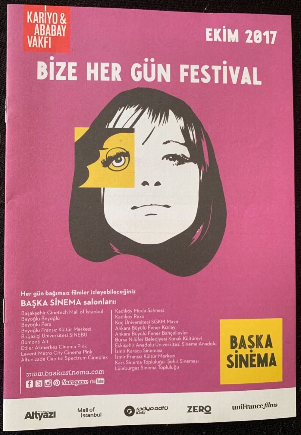 BASKA SINEMA magazine cover  October 2017