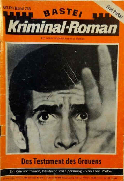BASTEI KRIMINAL-ROMAN magazine cover Issue 718   