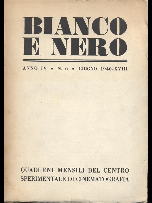 BIANCO E NERO magazine cover June 1940