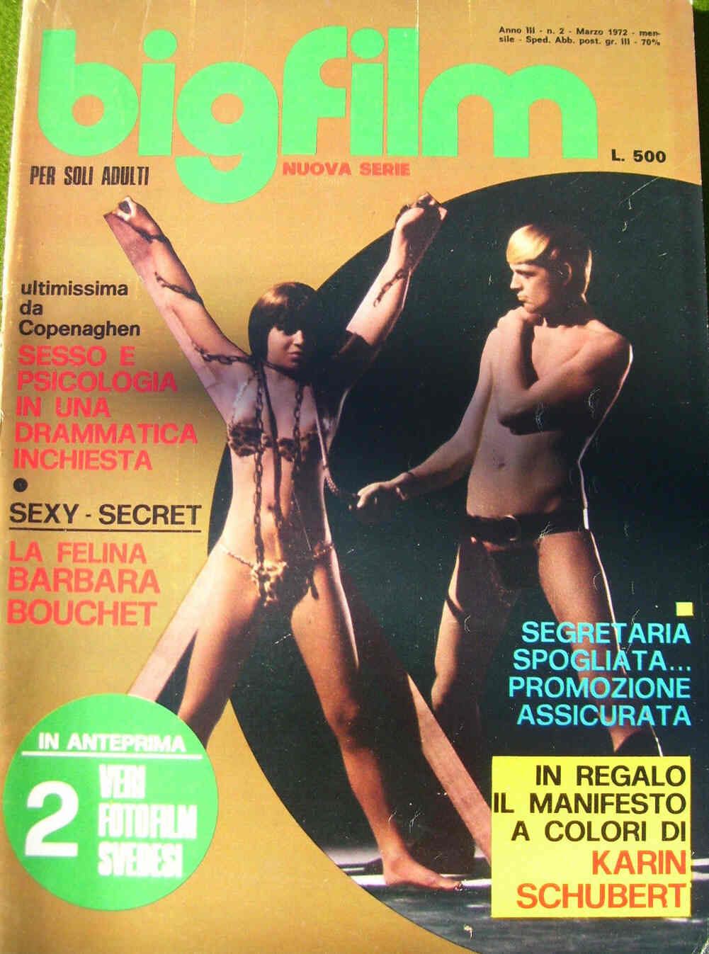 BIGFILM magazine side cover Issue 2  Nuova serie March 1972