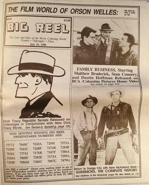 BIG REEL magazine side cover Issue 194 July 1990