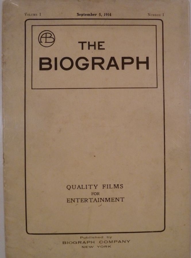 BIOGRAPH USA magazine cover Issue 1 5 September 1914