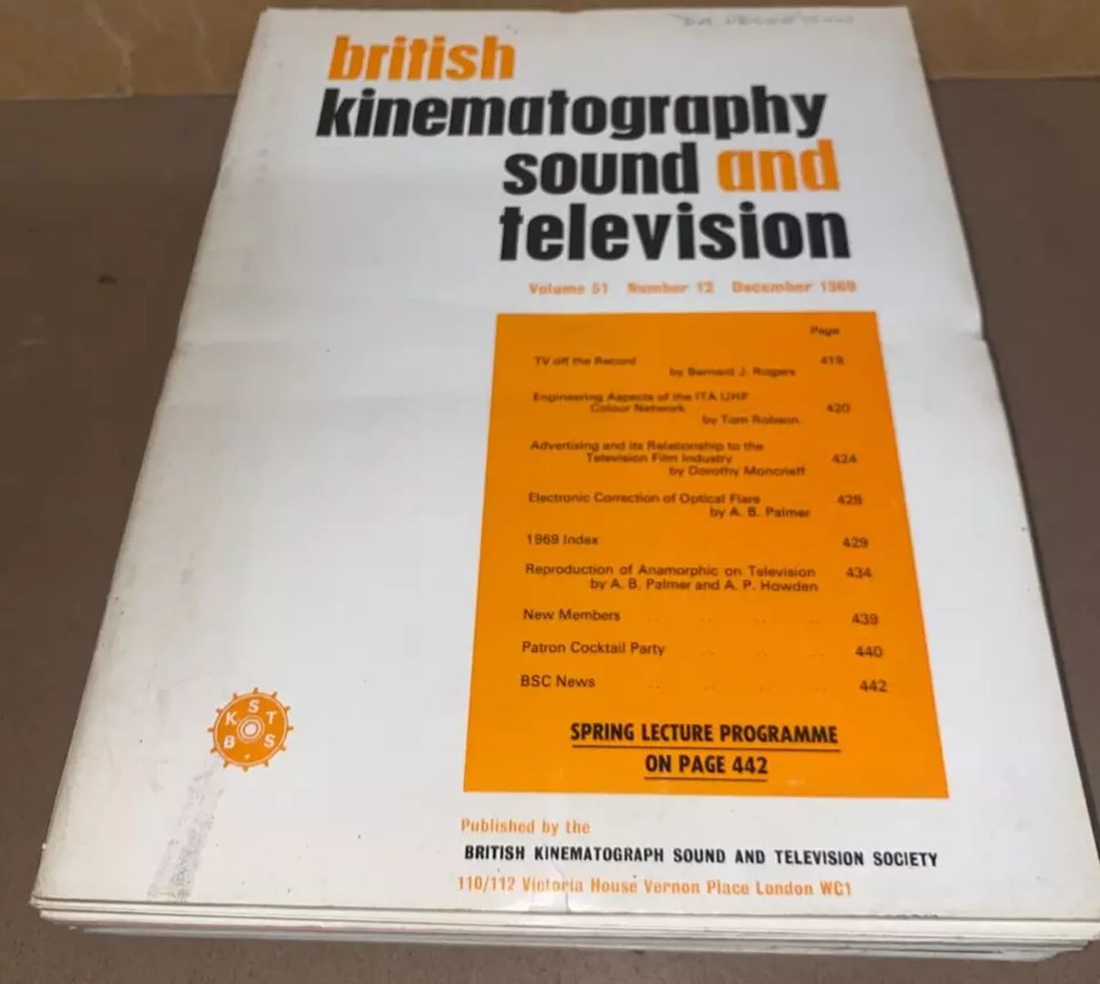 BKSTS JOURNAL | THE magazine cover  December 1969