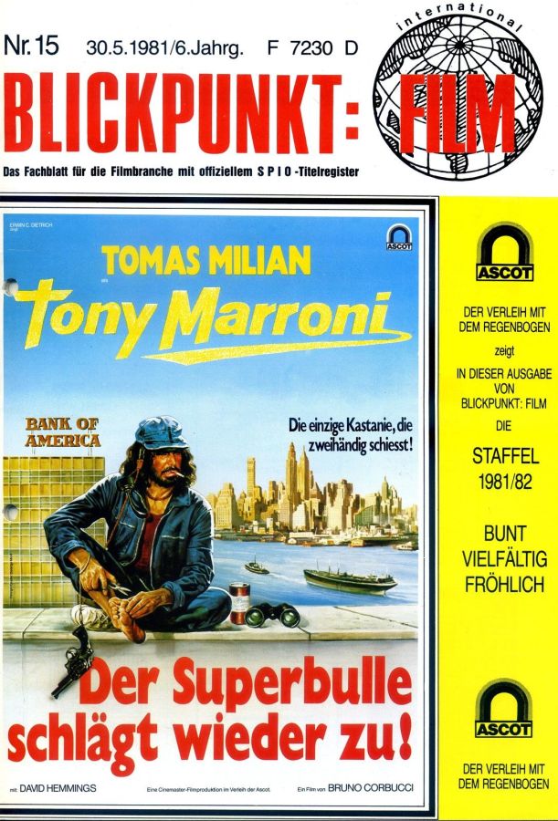 BLICKPUNKT: FILM magazine cover Issue 15   1981