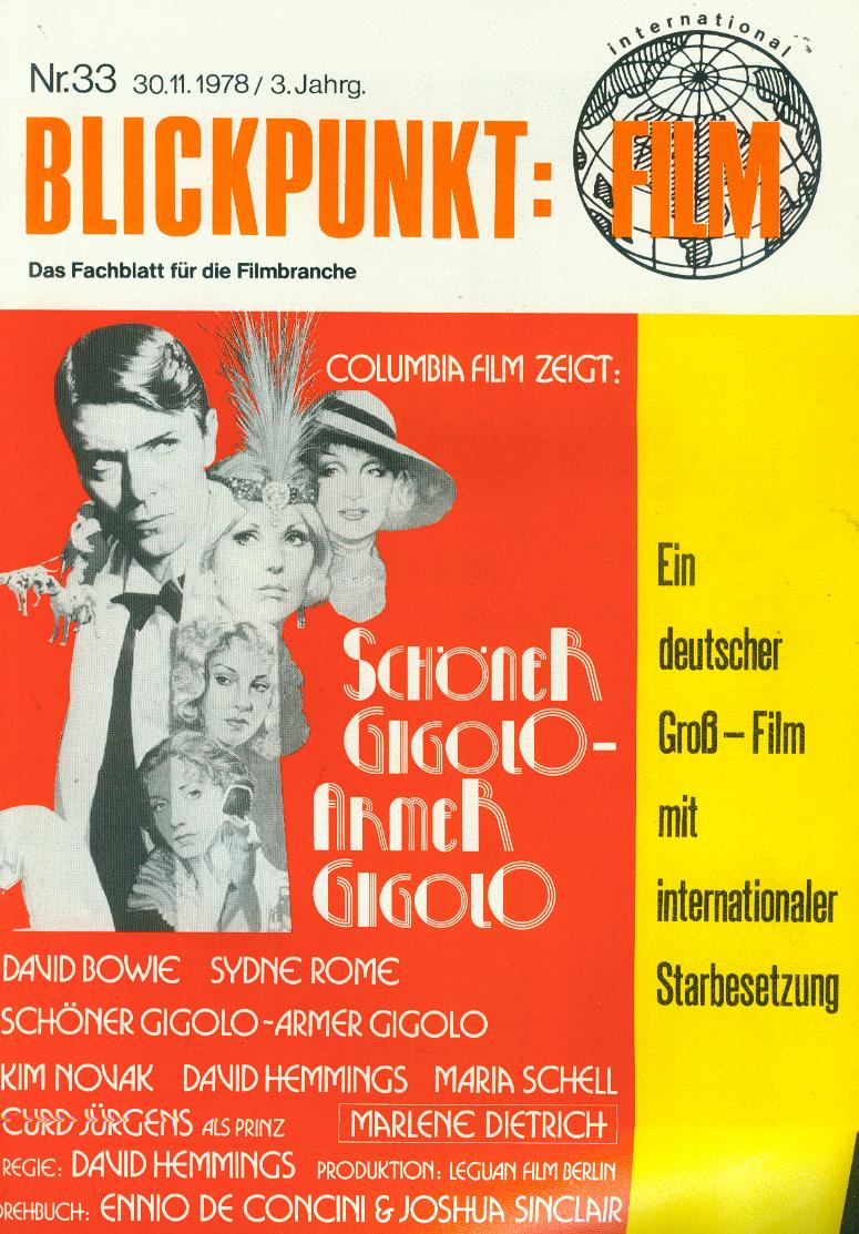 BLICKPUNKT: FILM magazine cover Issue 33 30 November 1978