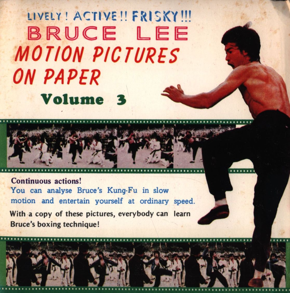 BRUCE LEE MOTION PICTURES ON PAPER magazine side cover Issue 3   1977
