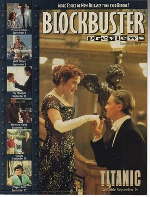 BLOCKBUSTER PREVIEWS magazine cover  September 1998