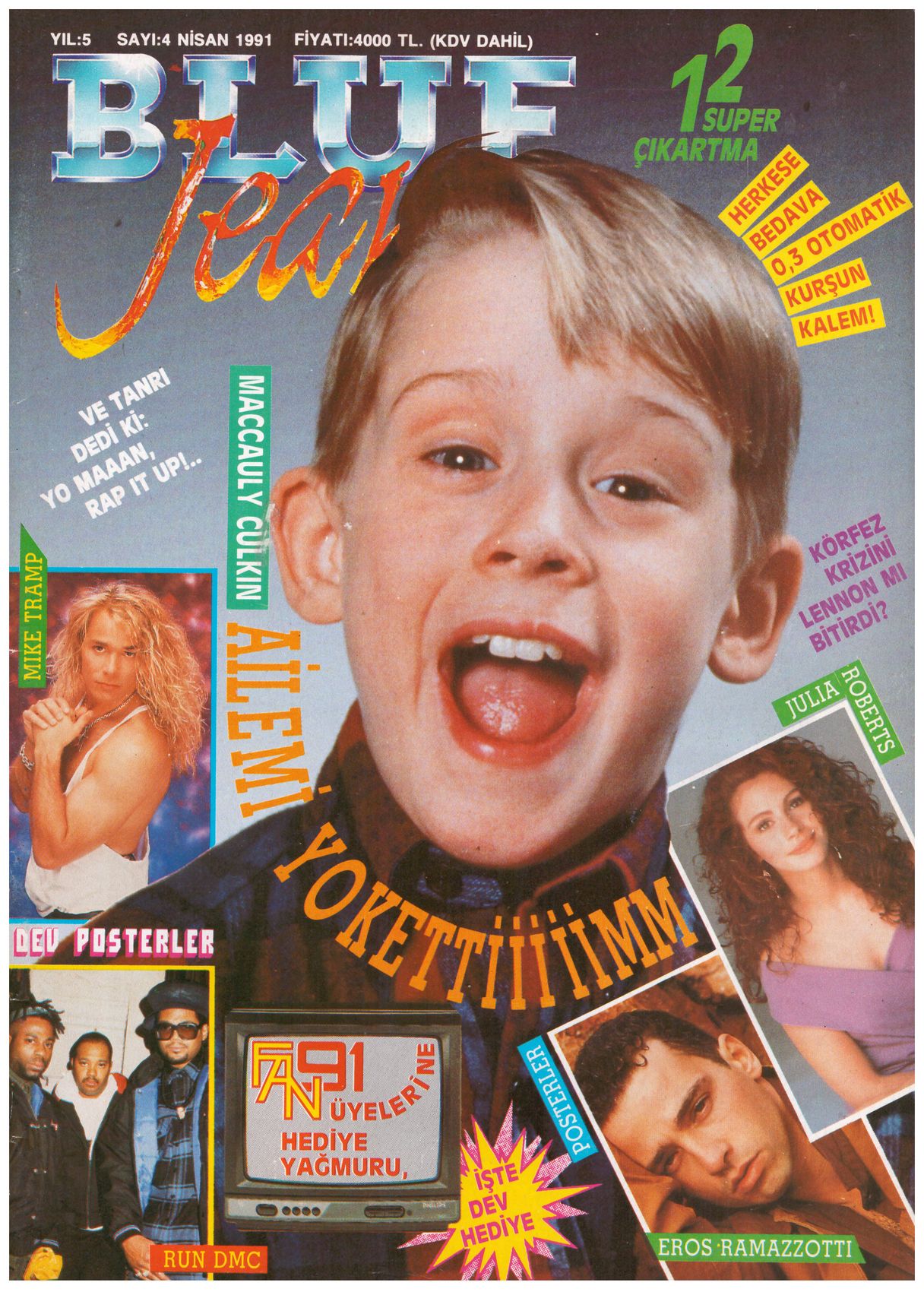 BLUE JEAN magazine cover  Vol 4 No  5  April 1991