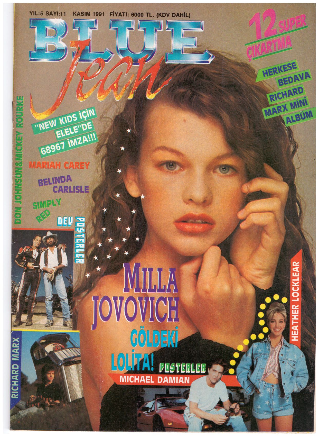 BLUE JEAN magazine cover  November 1991
