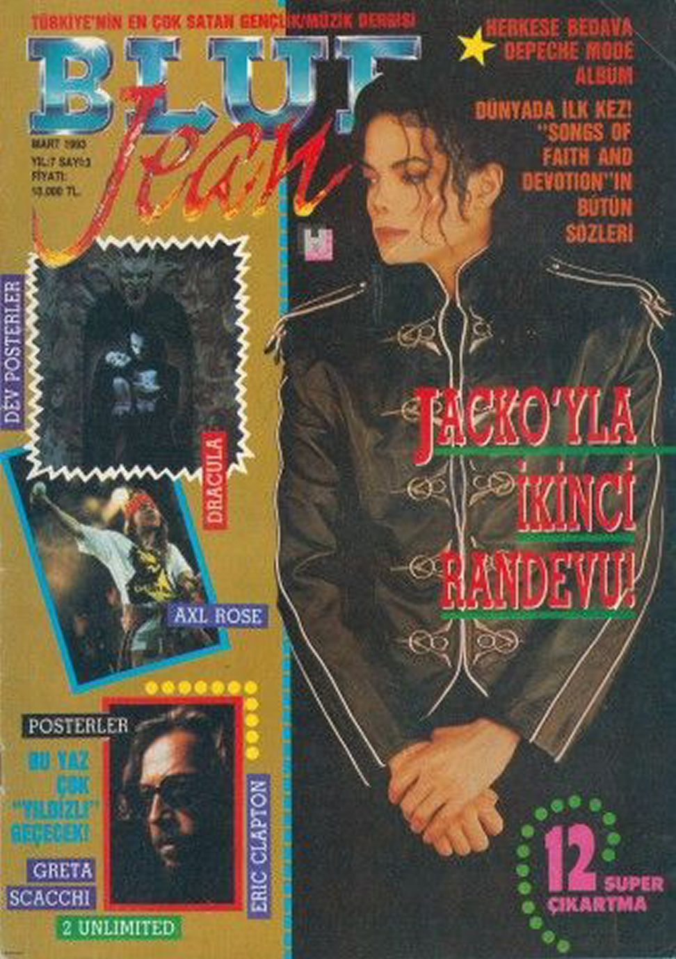 BLUE JEAN magazine cover  March 1993