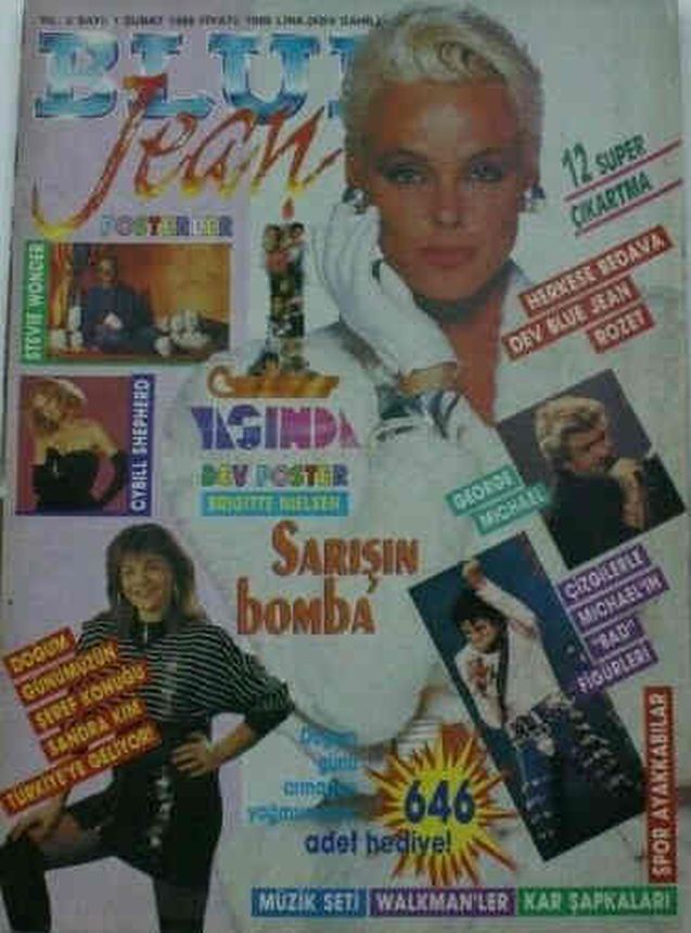 BLUE JEAN magazine cover  February 1988