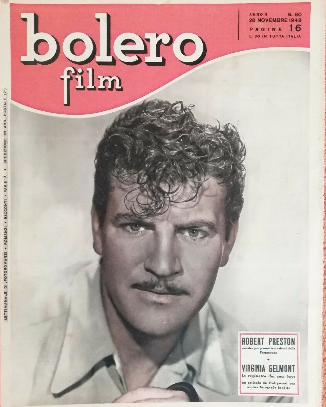 BOLERO FILM magazine side cover Issue 80 28 November 1948