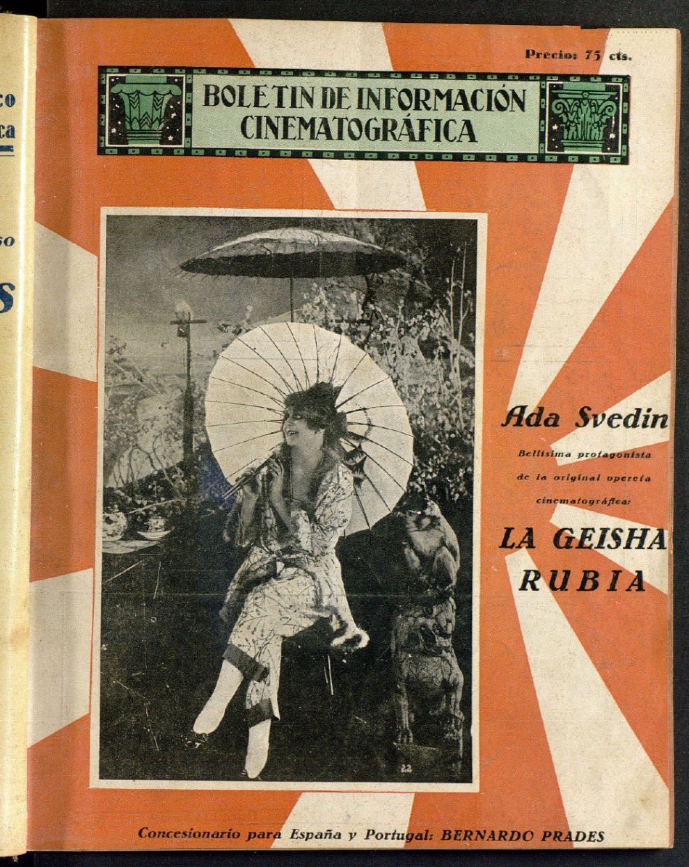 BOLETIN DE INFORMACION CINEMATOGRAFICA magazine side cover Issue 18  January 1924
