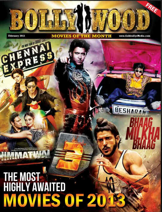BOLLYWOOD MOVIES OF THE MONTH magazine side cover February 2013