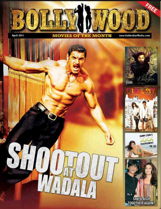 BOLLYWOOD MOVIES OF THE MONTH magazine side cover April 2013