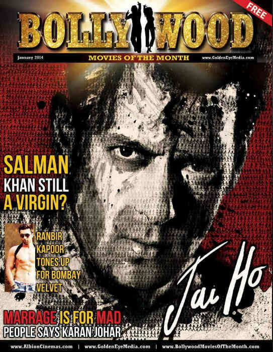 BOLLYWOOD MOVIES OF THE MONTH magazine side cover January 2014