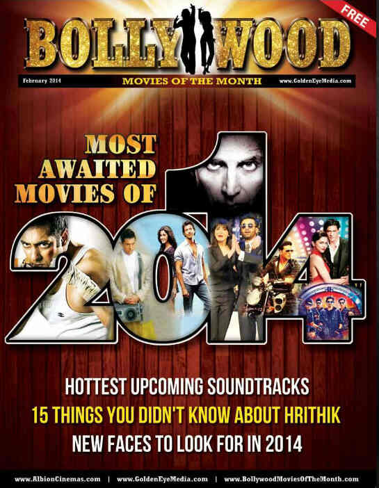 BOLLYWOOD MOVIES OF THE MONTH magazine side cover February 2014