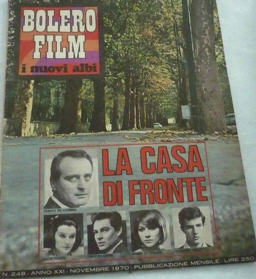 BOLERO FILM I NUOVI ALBI magazine side cover Issue 248 November 1970