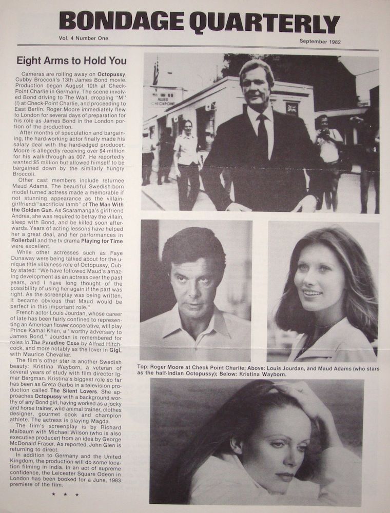 BONDAGE QUARTERLY magazine cover Vol 4 # 1 - September 1982
