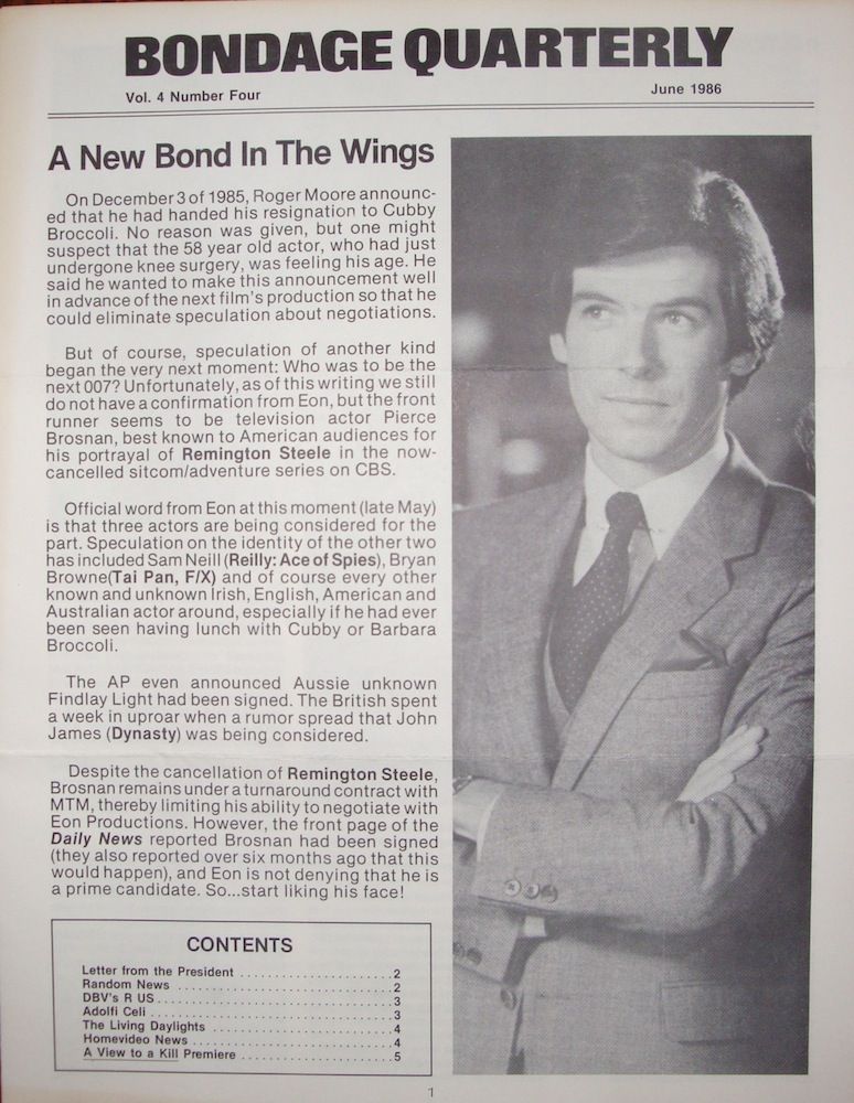 BONDAGE QUARTERLY magazine side cover Vol 4 # 4 - June 1986