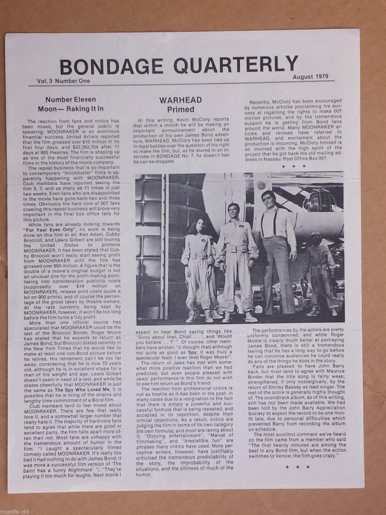 BONDAGE QUARTERLY magazine side cover Issue 3 Vol 3 #1 August 1979
