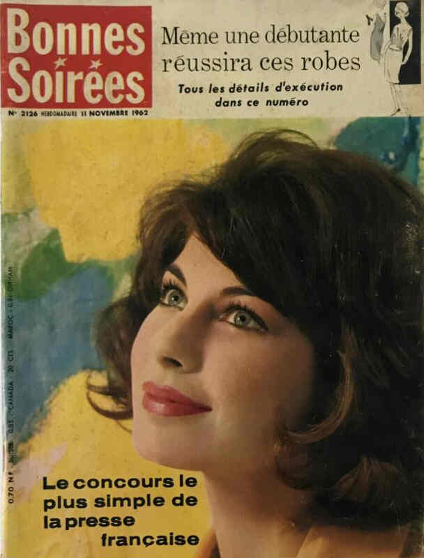 BONNES SOIREES magazine side cover Issue 2126 11 November 1962