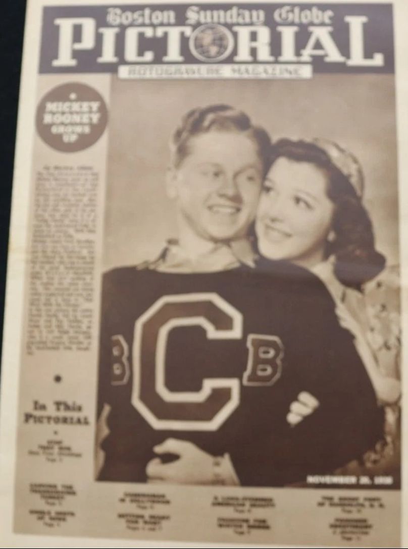 BOSTON SUNDAY GLOBE PICTORIAL magazine side cover 20 November 1938