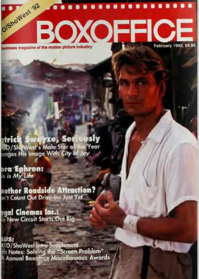 BOXOFFICE magazine side cover February 1992