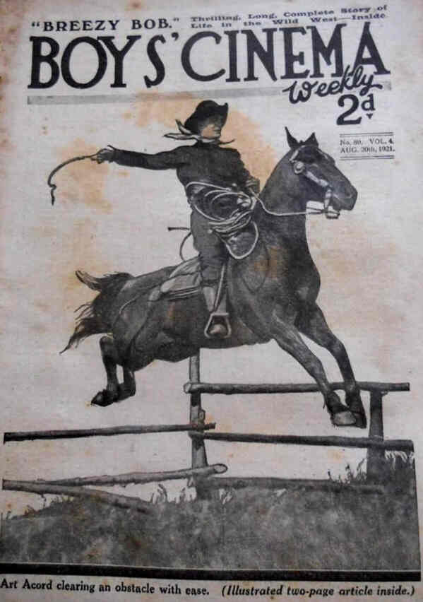 BOYS CINEMA magazine cover Issue 89 20 August 1921