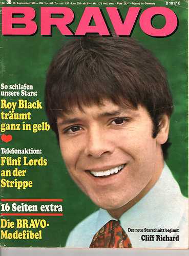 BRAVO magazine side cover Issue 38 22 September 1968