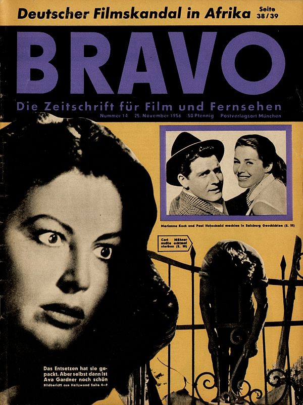 BRAVO magazine cover Issue 14 25 November 1956