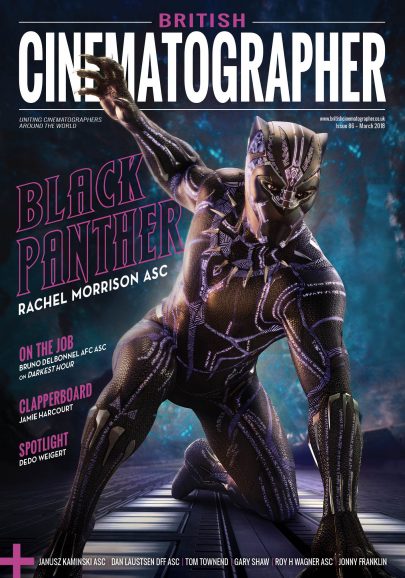 BRITISH CINEMATOGRAPHER magazine side cover Issue 86  March 2018