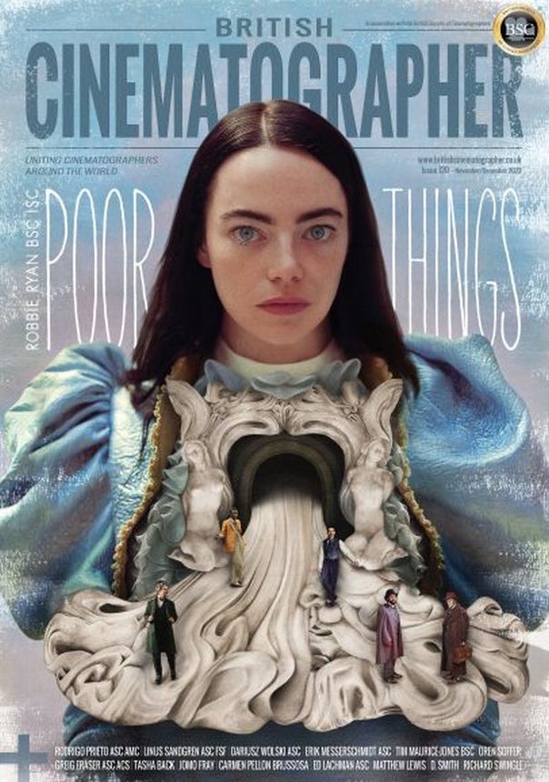 BRITISH CINEMATOGRAPHER magazine side cover Issue 120  December 2023