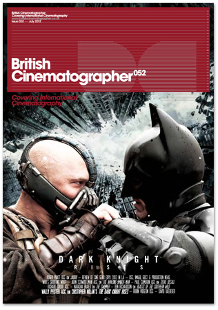 BRITISH CINEMATOGRAPHER magazine side cover Issue 52 July/August 2012