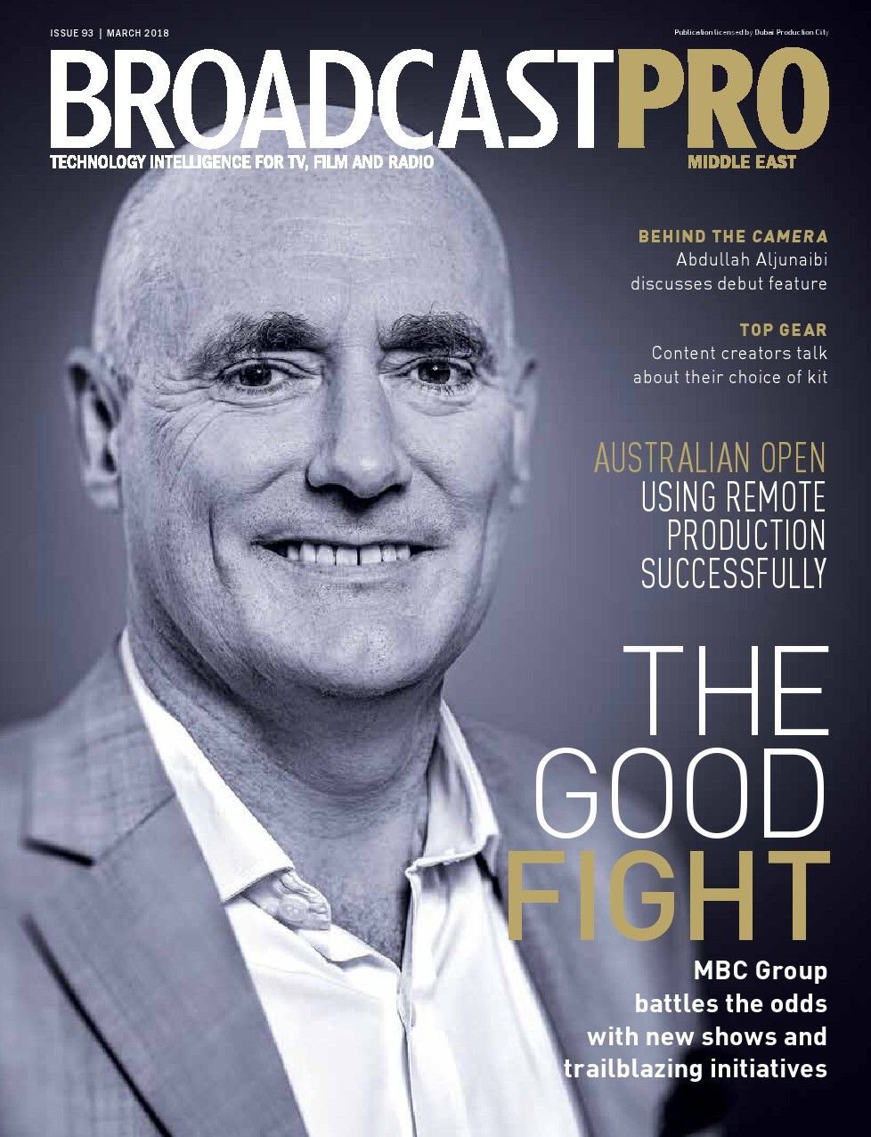 BROADCAST PRO MIDDLE EAST magazine side cover Issue 93  March 2018