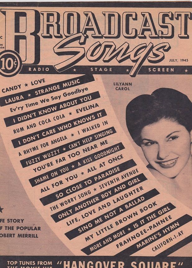 BROADCAST SONGS magazine cover  July 1945