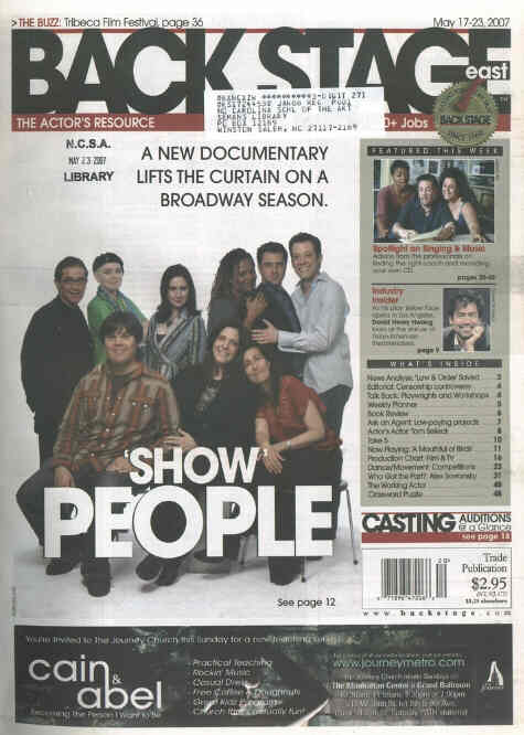 BACK STAGE EAST magazine side cover 17 May 2007